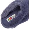 Fruit of the Loom Women’s Slipper, Zapatos Cómodos, Stripe Feather W/Fur Cuff Clog, Memory Foam(Blue)