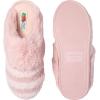Fruit of the Loom Women’s Slipper, Zapatos Cómodos, Stripe Feather W/Fur Cuff Clog, Memory Foam(Blush)