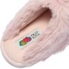 Fruit of the Loom Women’s Slipper, Zapatos Cómodos, Stripe Feather W/Fur Cuff Clog, Memory Foam(Blush)