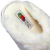 Fruit of the Loom Women’s Slipper, Zapatos Cómodos, Stripe Feather W/Fur Cuff Clog, Memory Foam(Ivory)