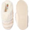 Fruit of the Loom Women’s Slipper, Zapatos Cómodos, Stripe Feather W/Fur Cuff Clog, Memory Foam(Ivory)