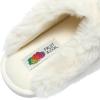 Fruit of the Loom Women’s Slipper, Zapatos Cómodos, Stripe Feather W/Fur Cuff Clog, Memory Foam(Ivory)