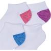 Fruit of the Loom girls Everyday Essential Soft Cushion Socks(White W/Colored Heel Toe)