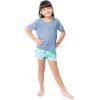 Fruit of the Loom girls Getaway Loose Fit 4-piece Pajama Set(Calypso Blue/Bolts)