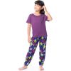 Fruit of the Loom girls Getaway Loose Fit 4-piece Pajama Set(Fuchsia/Retro Floral)