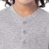 Fruit of the Loom girls Long Sleeve Jersey Henley Top and Fleece Pant Sleep Pajama Set(Grey Heather/Rose Hearts)