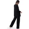 Fruit of the Loom womens Breathable Tank Top, Pant, and Cardigan Sleep Set(Black)