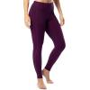 Fruit of the Loom womens High Neck Quarter Zip Top and Legging Thermal Set(Purple)