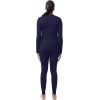 Fruit of the Loom womens High Neck Top and Legging Thermal Set(Blue)