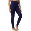 Fruit of the Loom womens High Neck Top and Legging Thermal Set(Blue)