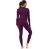 Fruit of the Loom womens High Neck Top and Legging Thermal Set(Purple)