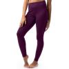 Fruit of the Loom womens High Neck Top and Legging Thermal Set(Purple)