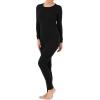 Fruit of the Loom womens Micro Waffle Premium Thermal Set(Black)