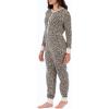 Fruit of the Loom womens Micro Waffle Premium Thermal Union Suit(Animal Print)