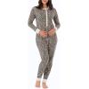 Fruit of the Loom womens Micro Waffle Premium Thermal Union Suit(Animal Print)