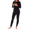 Fruit of the Loom womens Micro Waffle Premium Thermal Union Suit(Black)