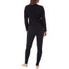 Fruit of the Loom womens Micro Waffle Premium Thermal Union Suit(Black)