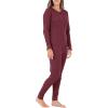 Fruit of the Loom womens Micro Waffle Premium Thermal Union Suit(Merlot Heather)