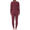 Fruit of the Loom womens Micro Waffle Premium Thermal Union Suit(Merlot Heather)