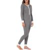 Fruit of the Loom womens Micro Waffle Premium Thermal Union Suit(Smoke Heather)