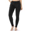 Fruit of the Loom womens Stretch Fleece Lined Thermal Long Johns Underwear Set(Black)