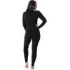Fruit of the Loom womens Stretch Fleece Lined Thermal Long Johns Underwear Set(Black)
