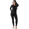 Fruit of the Loom womens Stretch Fleece Lined Thermal Long Johns Underwear Set(Black)