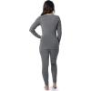 Fruit of the Loom womens Stretch Fleece Lined Thermal Long Johns Underwear Set(Dark Grey)
