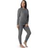 Fruit of the Loom womens Stretch Fleece Lined Thermal Long Johns Underwear Set(Grey)