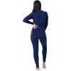 Fruit of the Loom womens Stretch Fleece Lined Thermal Long Johns Underwear Set(Indigo Ocean)