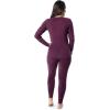 Fruit of the Loom womens Stretch Fleece Lined Thermal Long Johns Underwear Set(Plum)