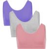 Fruit of The Loom Girls’ Seamless Stretch Sports Bra(Bz Lilac/Lilas/Light Grey Heather)