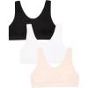 Fruit of The Loom Girls’ Seamless Stretch Sports Bra(Light Nude/Black/White)