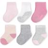 Fruit of the Loom All Weather Baby & Toddler Socks – Cotton Crew Socks with Grips for Boys, Girls and Unisex(Pink)