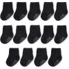 Fruit of the Loom Baby 14-Pack Grow & Fit Flex Zones Cotton Stretch Socks – Unisex, Girls, Boys(Black)