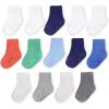 Fruit of the Loom Baby 14-Pack Grow & Fit Flex Zones Cotton Stretch Socks – Unisex, Girls, Boys(Blue)