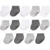 Fruit of the Loom Baby 14-Pack Grow & Fit Flex Zones Cotton Stretch Socks – Unisex, Girls, Boys(Low Cut – Grey)