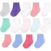 Fruit of the Loom Baby 14-Pack Grow & Fit Flex Zones Cotton Stretch Socks – Unisex, Girls, Boys(Pink)