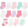 Fruit of the Loom Baby 14-Pack Grow & Fit Flex Zones Cotton Stretch Socks – Unisex, Girls, Boys(Pink Stripe)