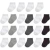 Fruit of the Loom Baby 22-Pack Grow & Fit Flex Zones Low Cut Stretch Socks – Unisex, Girls, Boys(Grey)
