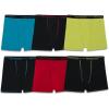Fruit of the Loom Boys’ 360 Stretch Boxer Briefs(Boys – 6 Pack – Micro Stretch – Black/Yellow/Red)