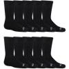 Fruit of the Loom Boys’ Dual Defense Crew Socks (10 Pack)(Black)