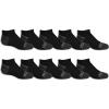 Fruit of the Loom Boys’ Dual Defense No Show Socks (10 Pack)(Black Assort 1)