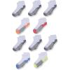 Fruit of the Loom Boys’ Dual Defense No Show Socks (10 Pack)(White Assort)