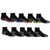 Fruit of the Loom Boys’ Durable Cushion Ankles Socks (10 Pack)(Black)