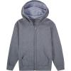 Fruit of the Loom Boys’ Fleece Full Zip Hoodie Sweatshirt, CHARCOAL HEATHER/TIMES SQUARE NAVY STRIPE, Small