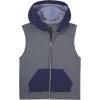 Fruit of the Loom Boys’ Fleece Full Zip Sleeveless Vest, Charcoal Heather/Ghost Times Square Navy Stripe, Small