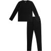 Fruit of the Loom Boys’ Performance Baselayer Thermal Underwear Set(Black)