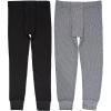 Fruit of the Loom Boys Premium 2-Pack Thermal Waffle Bottom(Black/Heather Greystone)