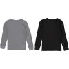 Fruit of the Loom Boys Premium 2-Pack Thermal Waffle Crew Top(Black/Heather Greystone)
